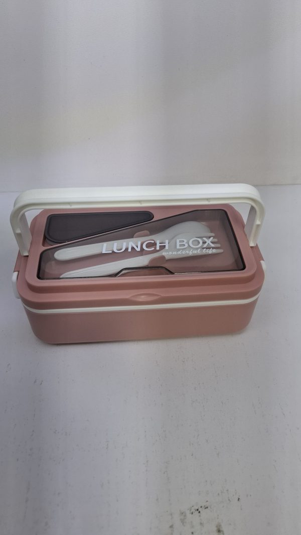 ظرف غذای کودک، لانچ باکس وارداتی، رنگ صورتی، کد 123