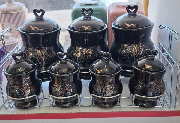 پاسماوری 7پارچه رنگ مشکی طرح درخت